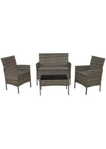 MCW Garten-Garnitur Grau, Hellgrau , Kunststoff , Loungemöbel, Loungemöbel-Sets