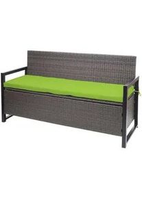 MCW Poly-Rattan 3ER Sitzbank Grau, Grün , Kunststoff , 164x87x57 cm , Gartenmöbel, Gartenbänke