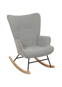 MCW Schaukelstuhl Grau, Grün , Holz , 69x92x86 cm , Wohnzimmer, Sessel, Schaukelstühle