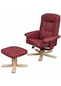 MCW Relaxsessel MIT Hocker Bordeaux , Textil , 80x100x105 cm , Wohnzimmer, Sessel, Polstersessel