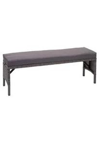 MCW Poly-Rattan Sitzbank Grau , Kunststoff , 112x35x30 cm , Gartenmöbel, Gartenbänke