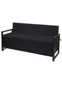 MCW Poly-Rattan 3ER Sitzbank Anthrazit, Schwarz , Kunststoff , 164x87x57 cm , Gartenmöbel, Gartenbänke