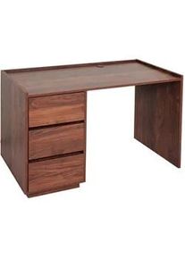 MCW Schreibtisch eckig Walnuss Dekor , Walnussfarben , Holz , 121x78x60 cm , Arbeitszimmer, Schreibtische, Bürotische