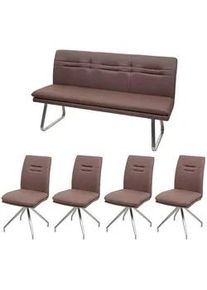MCW Esszimmer-Set Braun 5er-Set , Textil , 160x90x60 cm , Esszimmer, Bänke, Sitzbänke