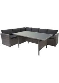 MCW Poly-Rattan-Garnitur Grau , Kunststoff , Loungemöbel, Loungemöbel-Sets