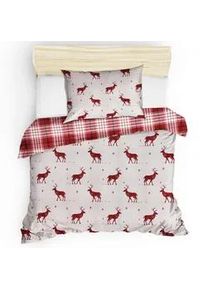 X-Mas Bettwäsche , Rot, Weiß , Textil , Weihnachten , 135x200 cm , weiche und anschmiegsame Oberfläche , Heimtextilien, Bettwäsche & Leintücher, Bettwäsche