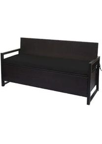 MCW Poly-Rattan 3ER Sitzbank Braun, Schwarz , Kunststoff , 164x87x57 cm , Gartenmöbel, Gartenbänke