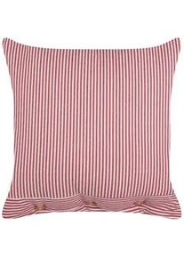 Beliani Dekokissen Rot 45/45 cm Aalita , Rot, Weiß , Textil , Quadratisch , 45x12x45 cm , Wohntextilien, Kissen, Dekokissen