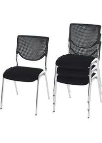 MCW Besucherstuhl Schwarz 4er-Set , Textil , 49x83x58 cm , Arbeitszimmer, Besucherstühle