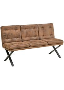 Mid.you Sitzbank , Braun , Metall, Textil , 160x90x41 cm , Esszimmer, Bänke, Sitzbänke