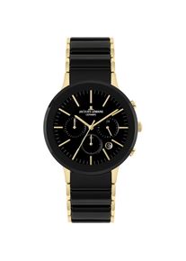 Jacques Lemans , Keramikuhr »Dublin« Quarzuhr, Armbanduhr, Herrenuhr, Keramik, analog, Tag, Stoppfunktion , schwarz , Attraktive Armbanduhr