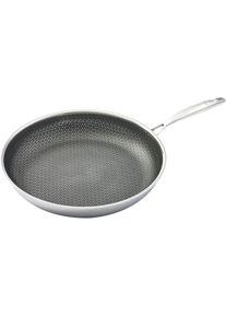 HENSSLERS , Bratpfanne Edelstahl 1 tlg. 3-Schicht Material, Wabenstruktur und Antihaftbeschichtung, Induktion , edelstahlfarben
