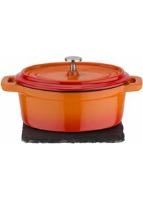 GSW , Serviertopf »Orange Shadow, oval« Gusseisen 1 Stk. tlg. Induktion, Ø ca. 9,5 cm , orange