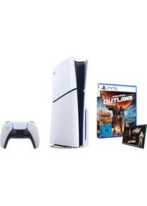 Playstation 5, Konsolen-Set &raquo;Disk Edition (Slim) + Star Wars Outlaws&laquo; 1.000 GB, schwarz/wei&szlig;,