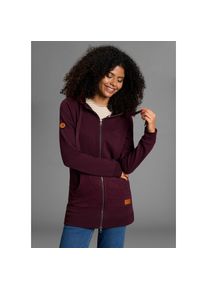 KangaROOS , Kapuzensweatjacke mit Zopfmusterdetails , aubergine , 44/46 , 44/46 , Longsweatjacke von KangaROOS