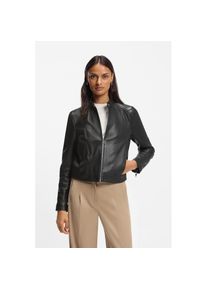 BOSS Orange , Lederjacke »Saleste Premium Damenmode« aus fein genarbtem Leder , Black 001 , 46