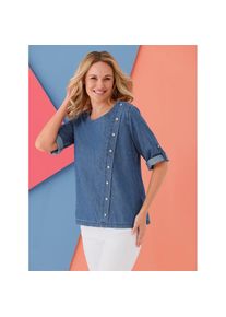 Classic Basics , Jeansbluse , blue-stone-washed , 44 , 44 , krempelbare Ärmel