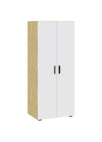 CARRYHOME Dreht&uuml;renschrank, Wei&szlig;, Eiche Artisan, Holzwerkstoff, 1 F&auml;cher, 74x179x52 cm, in verschiedenen Gr&ouml;&szlig;en erh&auml;ltlich, Schlafzimmer, Komplette Schlafzimmer und Serien, Schlafzimmerserien