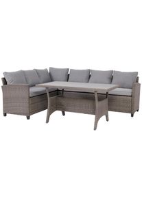 Ondega Loungegarnitur , Grau , Metall, Kunststoff, Textil , 3-teilig , 234x178 cm , UV-best&auml;ndig , Gartenm&ouml;bel, Loungem&ouml;bel, Loungegarnituren