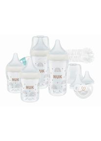 Nuk Fläschchenset , Beige, Transparent , Kunststoff , 8-teilig , 33.6x25.5x7.4 cm , BPA-frei , Füttern, Babyfläschchen