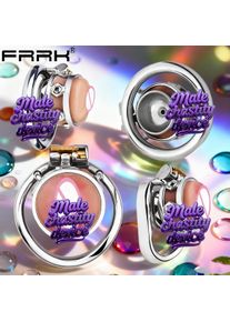 FRRK Erotic Urethral Lock Stainless Steel Male Chastity Device with Silicone Vagina Looking Decoration BDSM Sex Toys for Man 18+
