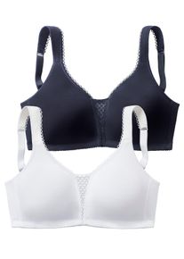 Nuance Damen Entlastungs-BH in schwarz+weiß ,Größe 85B, Witt, 90% Baumwolle, 5% Elasthan, 5% Polyamid