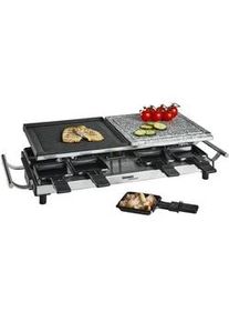 Homeware Profession. Raclette-Grill , Schwarz, Edelstahlfarben , Metall, Kunststoff, Stein , 24.2x13x62 cm , RoHS, Lfgb, Ce , Temperaturregler, Kontrollleuchte, antihaftbeschichtete Raclette-Pfännchen, abnehmbare Steinplatte, regelbarer Thermostat , Kochgeschirr, Tischgrills & Fondues, Raclette-Grills