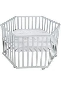 Roba Laufgitter 6-eckig, Sternenzauber , Taupe , Holzwerkstoff , Sechseckig , 118.5x72.5x103.5 cm , Babymöbel, Laufstall Baby