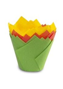 Guardini 12x pirottini tulipano carta forno 7,5 cm giallo verde rosso