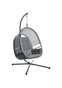 Beliani Hängesessel Grau Alviano , Textil , 98x196x136 cm , Gartenmöbel, Gartenschaukeln, Hängesessel