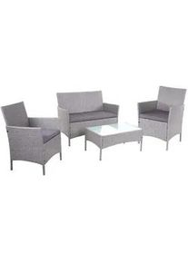 MCW Poly-Rattan Garten-Garnitur Grau , Grau, Anthrazit , Kunststoff , Gartenmöbel, Gartenmöbel-Sets