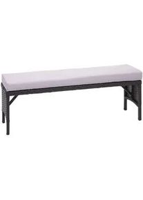 MCW Poly-Rattan Sitzbank Schwarz , Kunststoff , 112x35x30 cm , Gartenmöbel, Gartenbänke