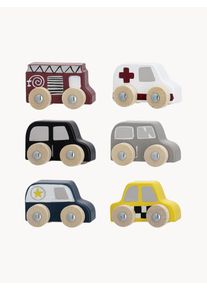 Bloomingville Mini Toy Cars Multi, Set of 6 Colorful Wood, Solid wood B 20 x H 23 cm