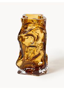 POLSPOTTEN Wazon ze szkła dmuchanego Ice, W 25 cm Pomarańczowy Szkło S 18 x W 25 cm