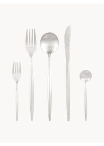 Súprava príborov Shimmer, rôzne veľkosti Strieborná Nehrdzavejúca oceľ 1 osoba (5 dielov) | Westwing Collection