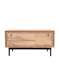 SIT-MÖBEL SIT Möbel Zapatero con 1 puerta abatible | Mango natural, estructura de metal negro | 85 x 40 x 45 cm | 20058-01