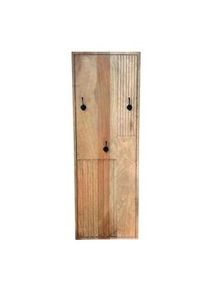 SIT-MÖBEL SIT Möbel Perchero con 3 ganchos | Mango natural, ganchos de metal negro | An. 38 x Pr. 3 x Al. 110 cm | 20063-01