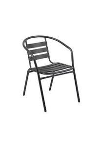 METRO PROFESSIONAL Silla apilable con reposabrazos Gastro Narni, aluminio, gris oscuro