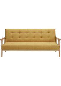 Salesfever Schlafsofa »Skagen 3-Sitzer Sofa« Holzgestell Sofa: Entspannung und Schlaf auf 190cm Breite in gelb, Größe B/H/T: 190 cm x 81 cm x 85 cm