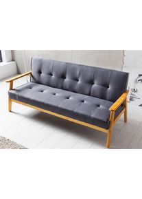 Salesfever Schlafsofa »Skagen 3-Sitzer Sofa« Holzgestell Sofa: Entspannung und Schlaf auf 190cm Breite in grau, Größe B/H/T: 190 cm x 81 cm x 85 cm