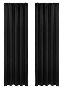 my home Gardine »SOLA« Kräuselband 1 Stk. tlg. Breite:130 cm, 1 Schal, einfarbig, Verdunkelung in schwarz