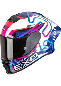 Scorpion EXO-R1 Evo II Air Cornering, casco integrale , colore: Bianco/Blu/Fucsia , dimensione: L