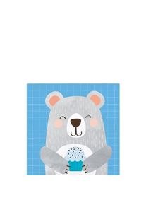 16 serviettes papier anniversaire ours 25cm