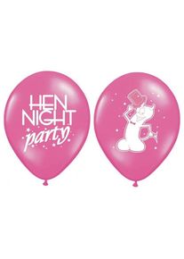 partydeco 6 ballons poule fête rose