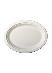 Papstar 50 assiettes ovales en canne à sucre Aleko 26 x 20cm