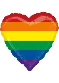 Amscan Ballon en aluminium brillant coeur arc-en-ciel