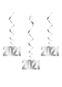 UNIQUE 3 cintres spirales Nouvel An 2021 argent