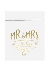 partydeco 6 sachets cadeaux Mr & Mrs avec amour