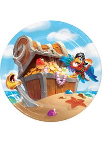 8 assiettes en papier de l'équipage pirate 18cm