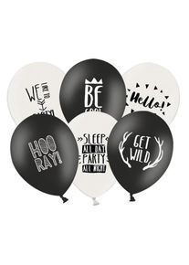partydeco 6 ballons de fête toute la nuit 30cm